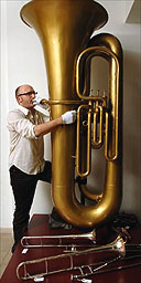 Pascal Wyse of The Guardian UK give the Giant Tuba a try