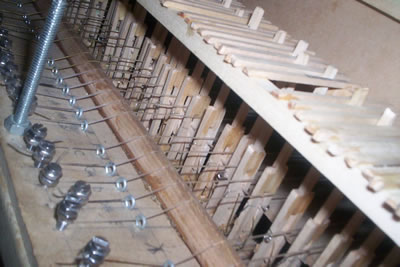 Guitarpsichord jacks and pegboard