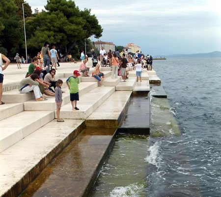 The popular Sea Organ in Zadar, Croatia